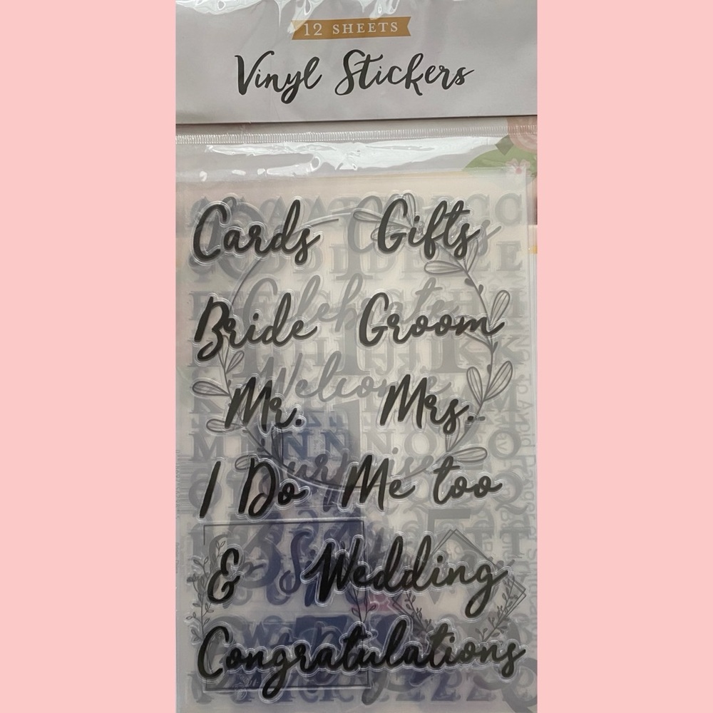 Wedding Decorations Vinyl Stickers. 12 Sheets.Personalized